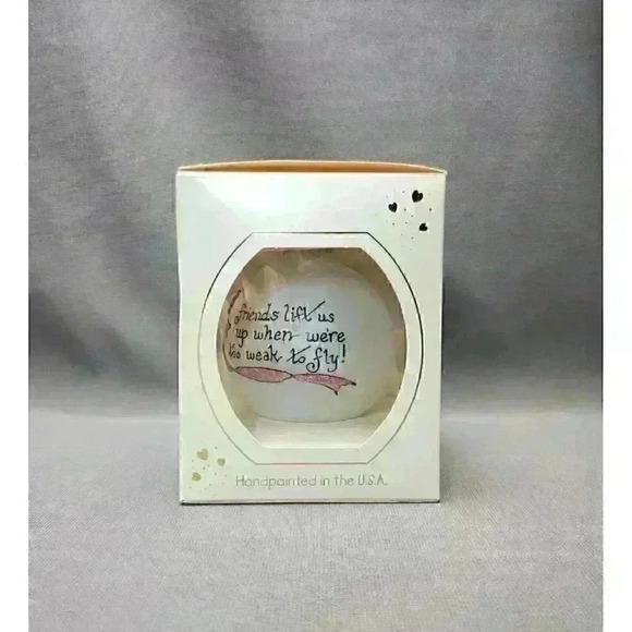 Christmas Ornament Dillard's Heart Gifts Hand Painted Angel Friends Lift Us Up.. - Picture 2 of 7